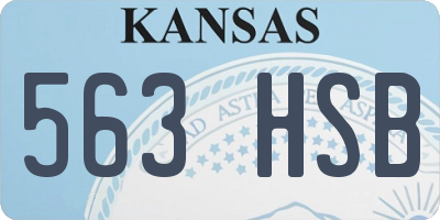 KS license plate 563HSB