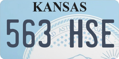 KS license plate 563HSE