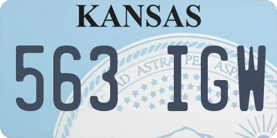 KS license plate 563IGW