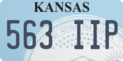 KS license plate 563IIP