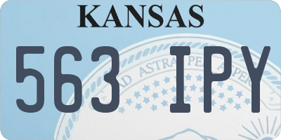 KS license plate 563IPY