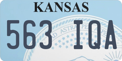KS license plate 563IQA