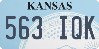 KS license plate 563IQK