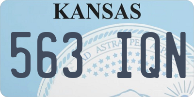 KS license plate 563IQN