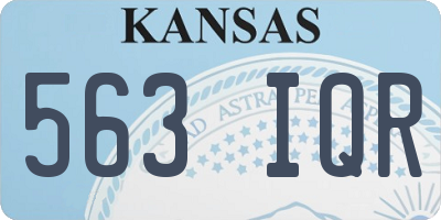 KS license plate 563IQR