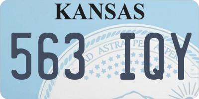 KS license plate 563IQY