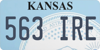 KS license plate 563IRE