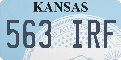 KS license plate 563IRF