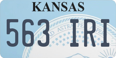 KS license plate 563IRI