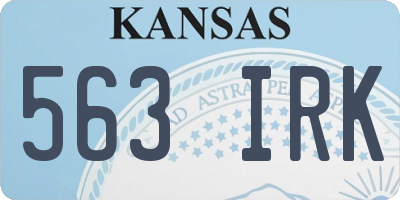 KS license plate 563IRK