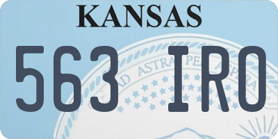 KS license plate 563IRO