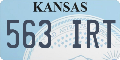 KS license plate 563IRT