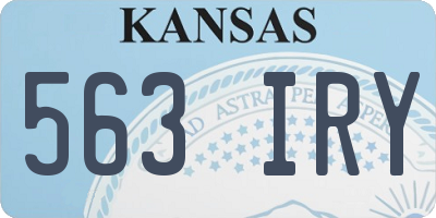 KS license plate 563IRY