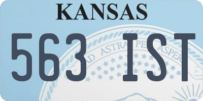 KS license plate 563IST