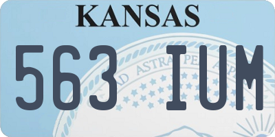 KS license plate 563IUM
