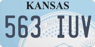 KS license plate 563IUV