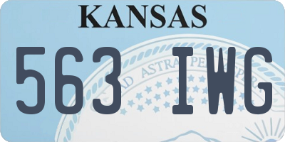 KS license plate 563IWG