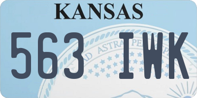 KS license plate 563IWK