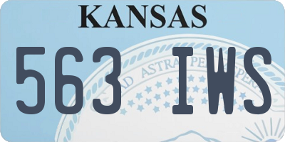 KS license plate 563IWS