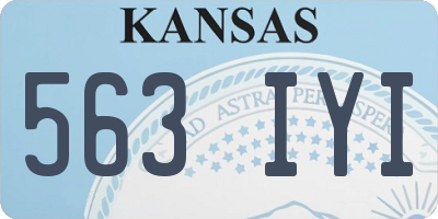 KS license plate 563IYI