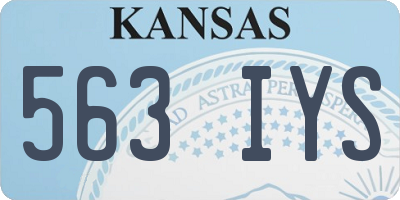KS license plate 563IYS