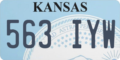 KS license plate 563IYW