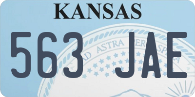 KS license plate 563JAE