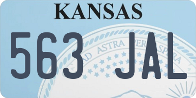 KS license plate 563JAL