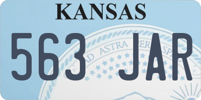 KS license plate 563JAR