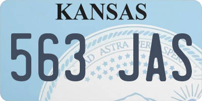 KS license plate 563JAS