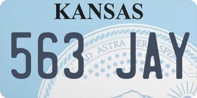 KS license plate 563JAY
