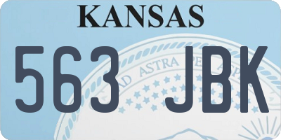 KS license plate 563JBK