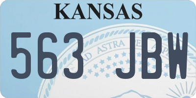 KS license plate 563JBW