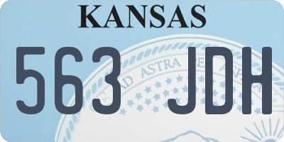 KS license plate 563JDH