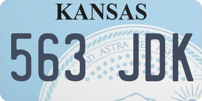 KS license plate 563JDK