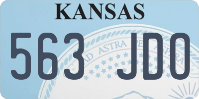 KS license plate 563JDO