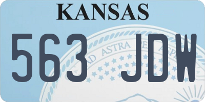 KS license plate 563JDW