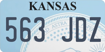 KS license plate 563JDZ