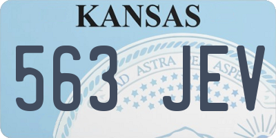 KS license plate 563JEV