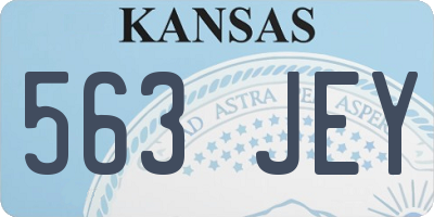 KS license plate 563JEY