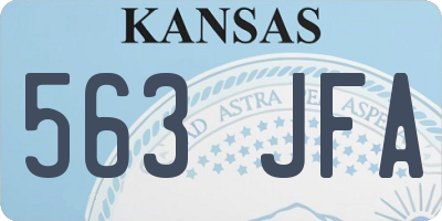 KS license plate 563JFA