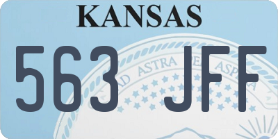 KS license plate 563JFF