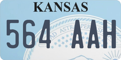 KS license plate 564AAH