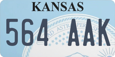 KS license plate 564AAK