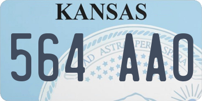 KS license plate 564AAO