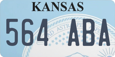 KS license plate 564ABA