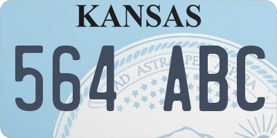 KS license plate 564ABC