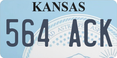 KS license plate 564ACK