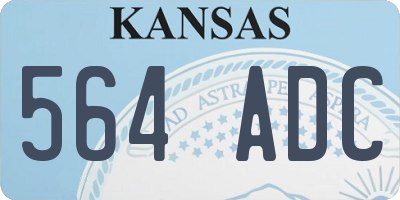 KS license plate 564ADC