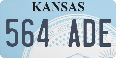 KS license plate 564ADE
